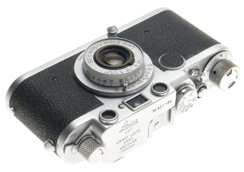 LEICA IIF 35mm FILM M39 MOUNT CAMERA RED DIAL ELMAR 1:3.5/5cm CLEAN 3.5/50 LENS