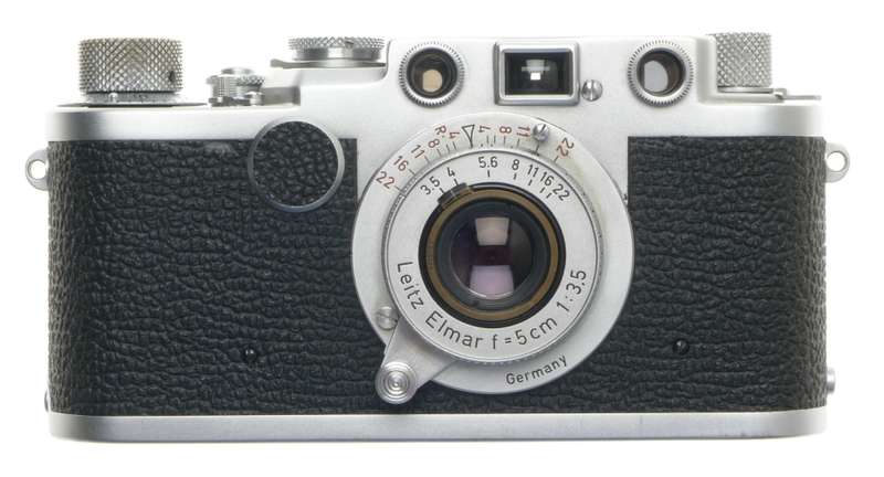 LEICA IIF 35mm FILM M39 MOUNT CAMERA RED DIAL ELMAR 1:3.5/5cm CLEAN 3.5/50 LENS