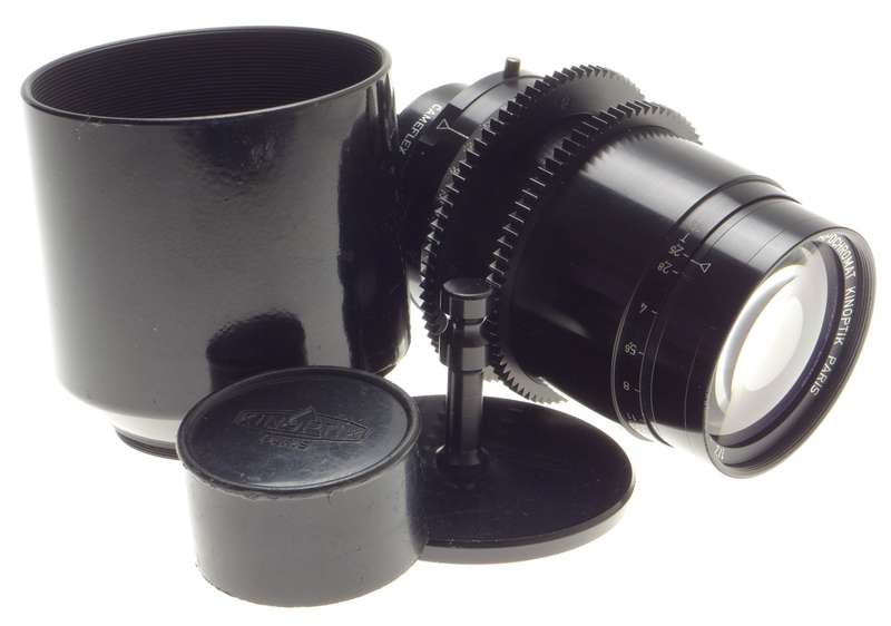 Kinoptik 1:2 f=100mm Apochromat tele camera lens 2/100mm Cameflex hood cap CLA'd