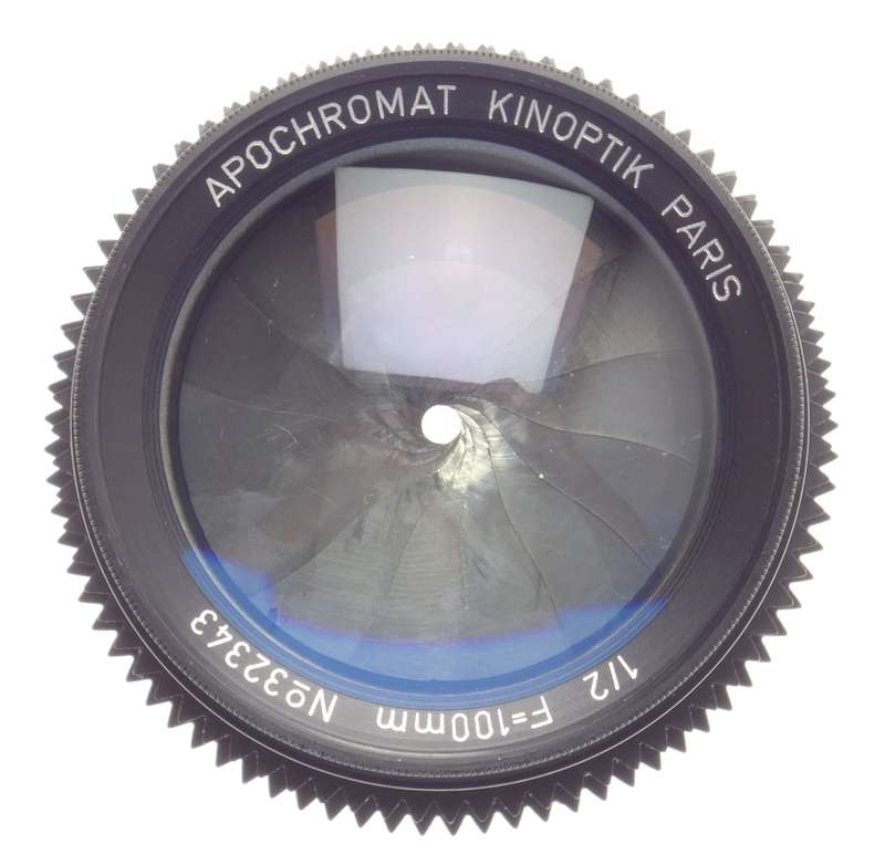 Kinoptik 1:2 f=100mm Apochromat tele camera lens 2/100mm Cameflex hood cap CLA'd