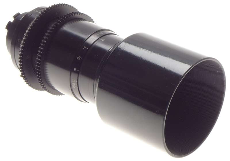 Kinoptik 1:2 f=100mm Apochromat tele camera lens 2/100mm Cameflex hood cap CLA'd
