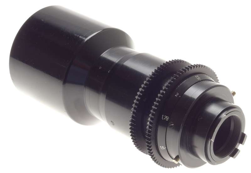 Kinoptik 1:2 f=100mm Apochromat tele camera lens 2/100mm Cameflex hood cap CLA'd