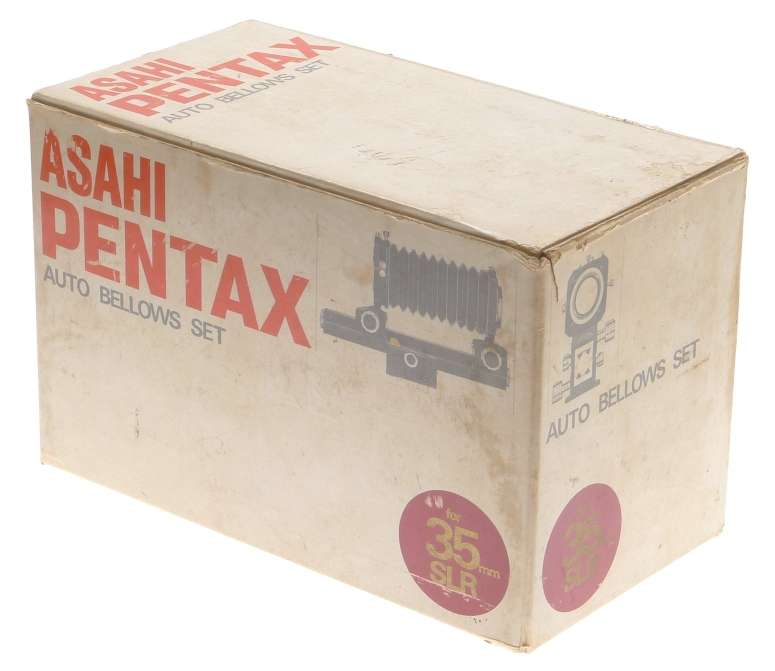 35mm SLR ASAHI PENTAX AUTO BELLOWS SET MINT BOX COMPLETE CLOSE FOCUS MACRO RAIL