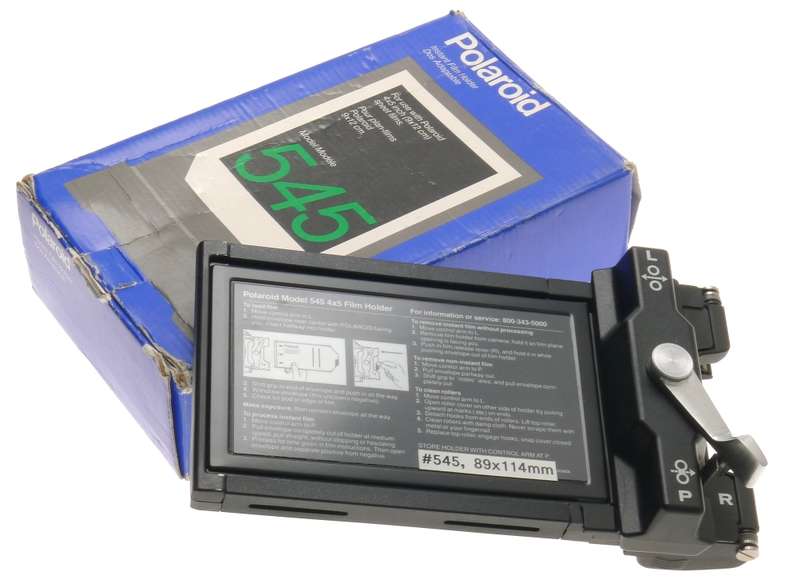 POLAROID 545 FOR FILM PACKS 9x12cm MINT BOX COMPLETE INSTANT FILM HOLDER LINHOF