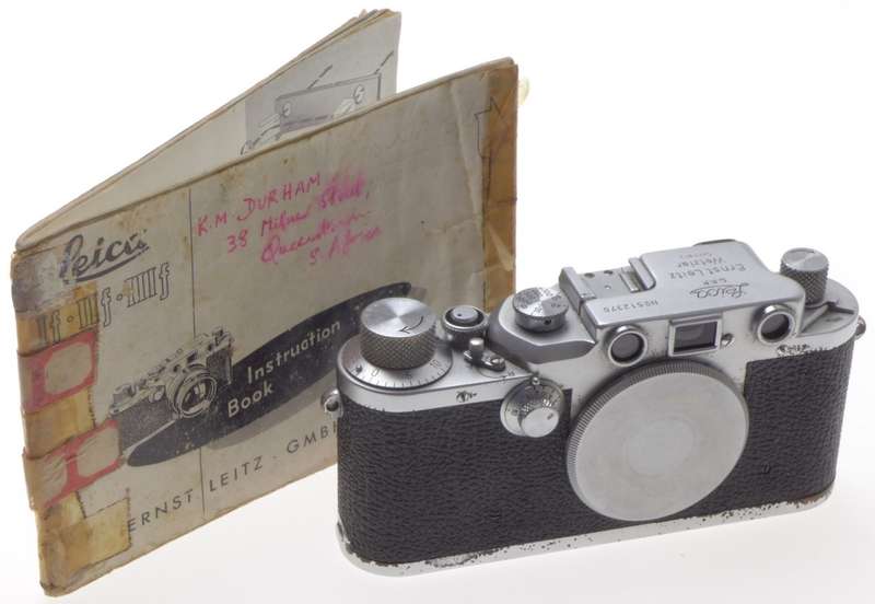 LEICA IIIc LEITZ M39 LTM RANGEFINDER CAMERA CHROME BODY USED WORKING MANUAL CAP