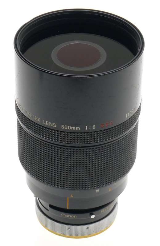CANON SLR CAMERA BLACK REFLEX LENS 500mm 1:8 S.S.C FD MOUNT 8/500mm CLEAN CAP