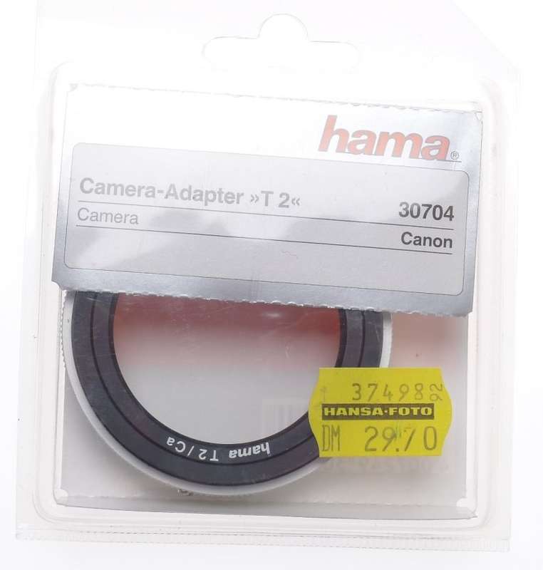 HAMA SLR CANON CAMERA LENS ADAPTER T2/Ca NEW UNUSED BOXED SEALED 30704 MINT