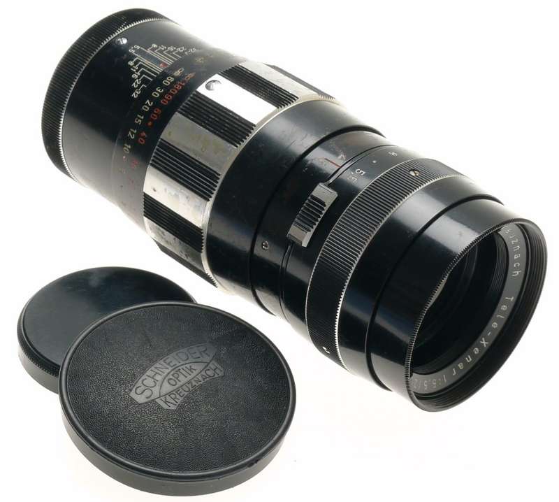 SCHNEIDER KREUZNACH TELE-XENAR 1:5.5/200mm BLACK f=200 SCREW MOUNT M42 LENS USED