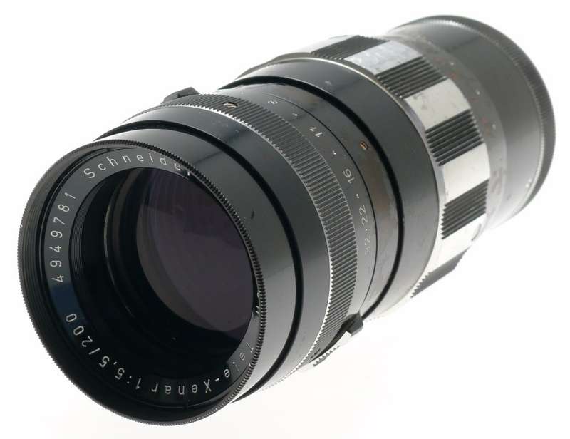SCHNEIDER KREUZNACH TELE-XENAR 1:5.5/200mm BLACK f=200 SCREW MOUNT M42 LENS USED