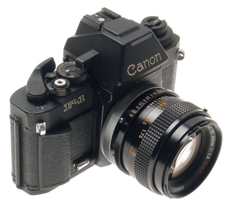 CANON F-1 SLR 35mm FILM CAMERA AE FINDER FN 1.4 S.S.C f=50mm CASE FILTER 1.4/50