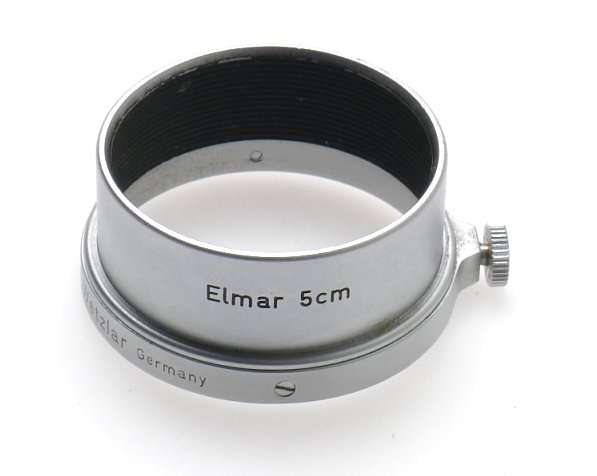 LEICA FISON BOX LEITZ ELMAR CHROME LENS HOOD SHADE RARE ELMAR 3.5/5cm LEITZ 5cm
