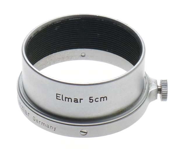 LEICA FISON BOX LEITZ ELMAR CHROME LENS HOOD SHADE RARE ELMAR 3.5/5cm LEITZ 5cm