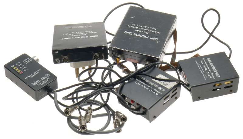 FILM TECH BATTERIES CHARGERS CABLES PARTS ASSORTMENT OF ITEMS RELATED TO FILM