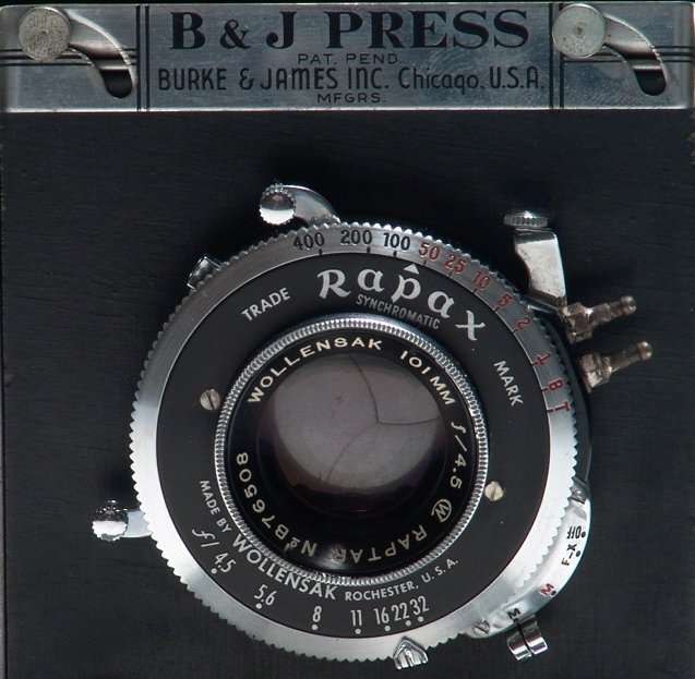 BURKE JAMES PRESS CAMERA WOLLENSAK 4.5/101mm RAPTAR