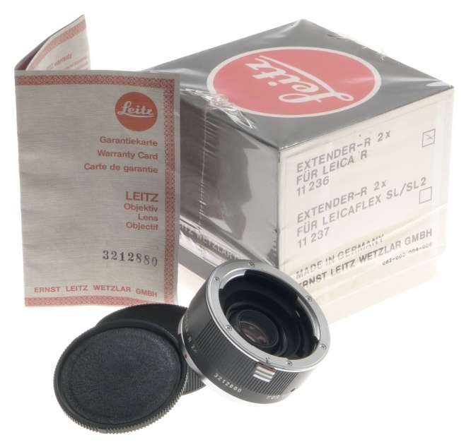 LEICA R 2x EXTENDER-R MINT- BOXED 11236 CAPS PERFECT OPTICS COMPLETE KIT RARE