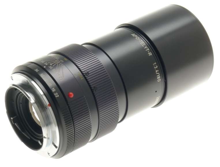 LEICA APO-TELYT-R 1:3.4/180mm SLR 3-CAM 35mm CAMERA LENS CLEAN f=180 CAPS CASE