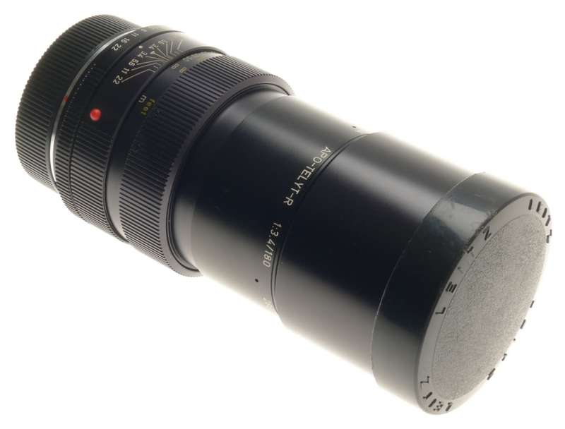 LEICA APO-TELYT-R 1:3.4/180mm SLR 3-CAM 35mm CAMERA LENS CLEAN f=180 CAPS CASE