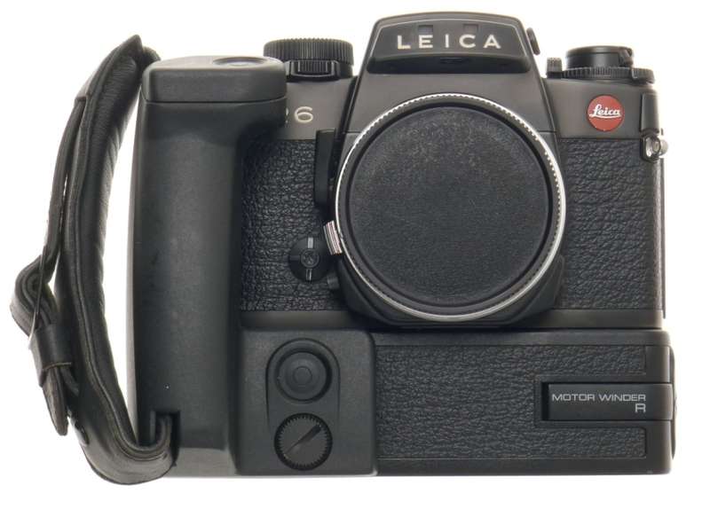 LEITZ R6 BLACK CLEAN SLR 35mm FILM CAMERA BODY WITH MOTOR WINDER LEICA HAND GRIP