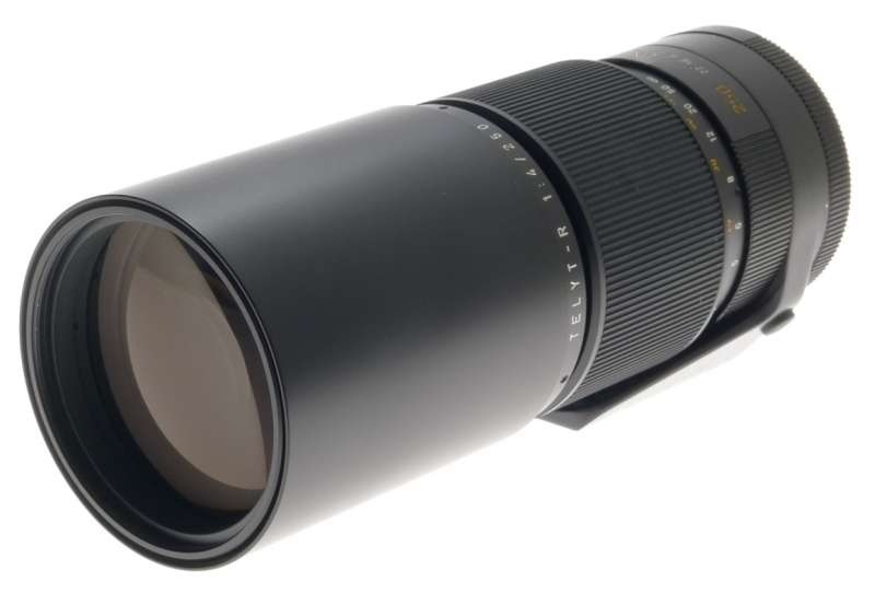 TELYT-R 1:4/250 LEICA SLR CAMERA TELE LENS E67 MINT- F=250mm 3 CAM CAPS CASE