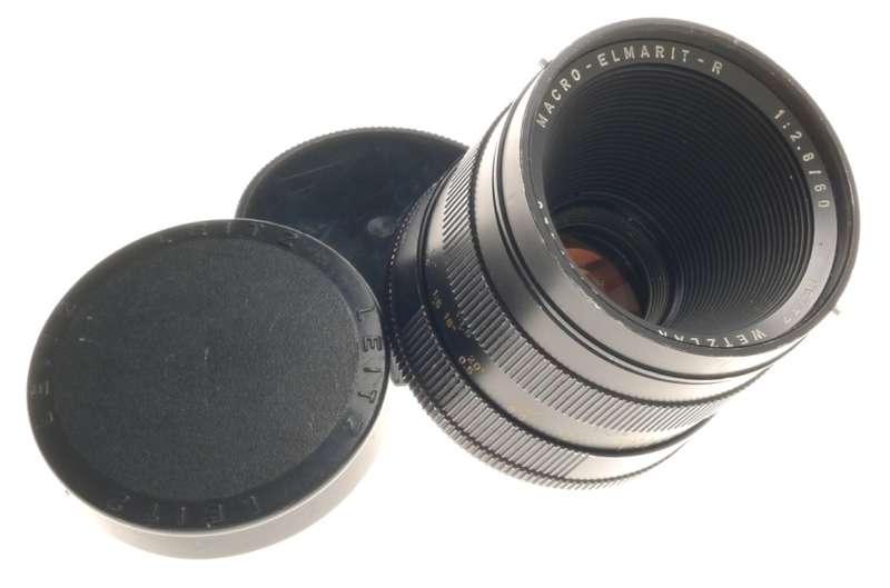 WELL USED LEICA MACRO-ELMARIT-R 1:2.8/60 CAPS 3-CAM SLR CAMERA LENS FITS M240