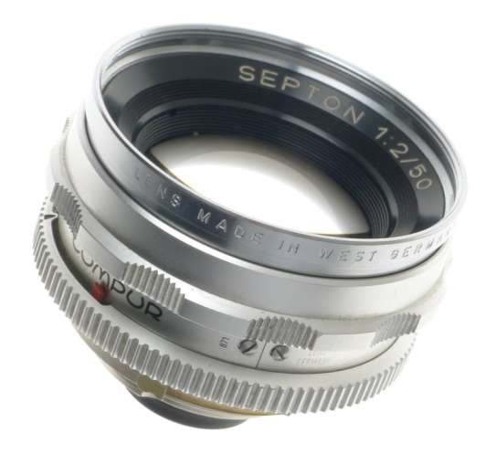 CHROME VOIGTLANDER SLR SEPTON 1:2/50mm VINTAGE CAMERA LENS f=50mm SILVER CLEAN
