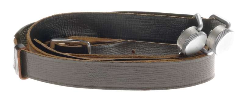 LEICA CAMERA LEATHER NECK STRAP RARE DOUBLE SCREW MOUNT THREADS RARE LEITZ MINT
