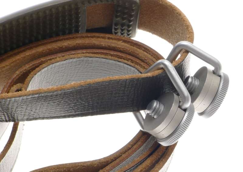 LEICA CAMERA LEATHER NECK STRAP RARE DOUBLE SCREW MOUNT THREADS RARE LEITZ MINT