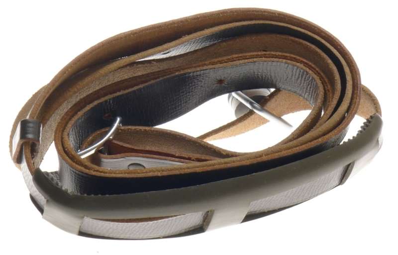 LEICA CAMERA LEATHER NECK STRAP RARE DOUBLE SCREW MOUNT THREADS RARE LEITZ MINT