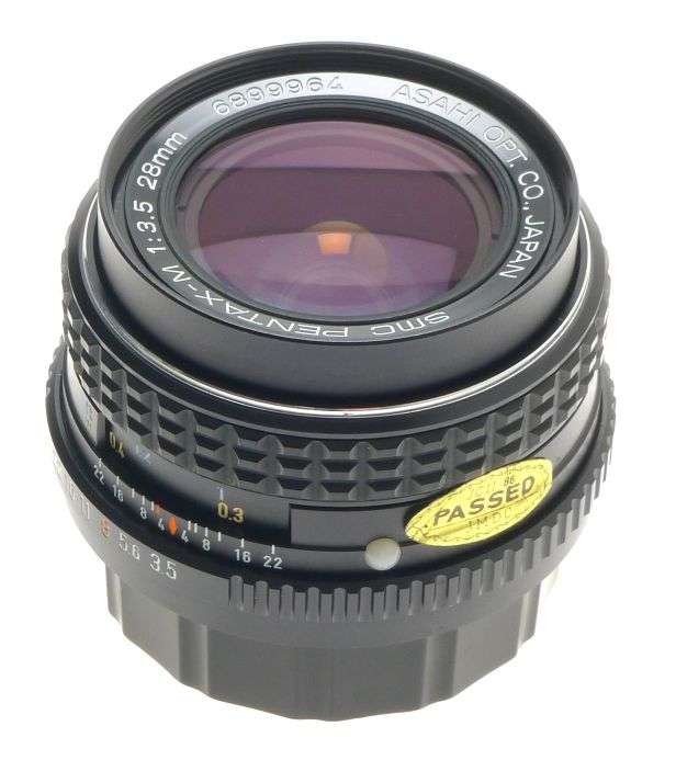 PENTAX-M SMC PRIME 1:3.5/28mm ASAHI BAYONET MOUNT SLR CAMERA LENS CAPS EXCELLENT