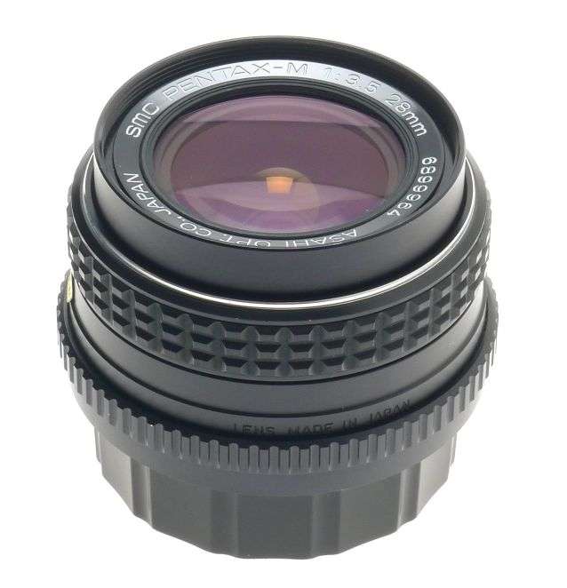 PENTAX-M SMC PRIME 1:3.5/28mm ASAHI BAYONET MOUNT SLR CAMERA LENS CAPS EXCELLENT