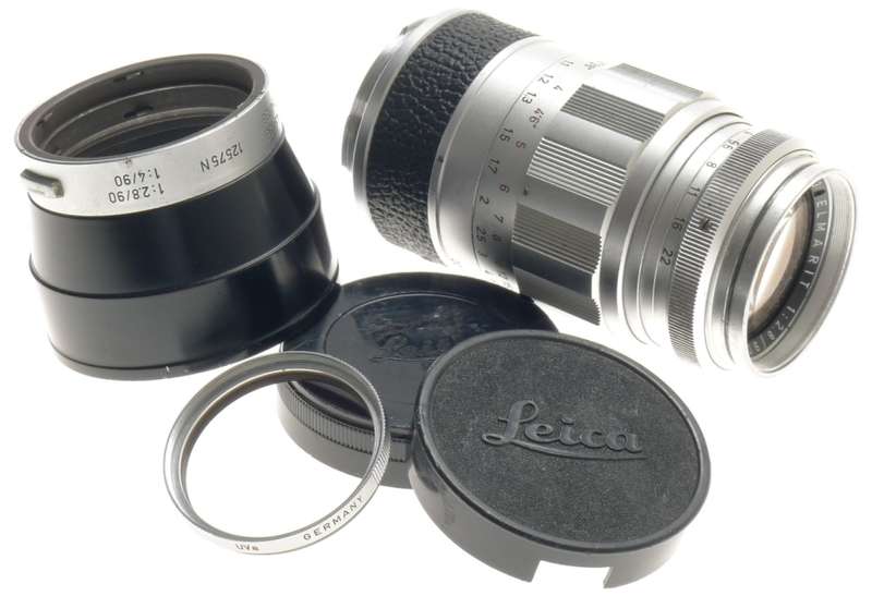 ELMARIT 2.8/90mm CHROME M MOUNT LEICA LENS HOOD UVa FILTER CAPS USED AS IS f=90