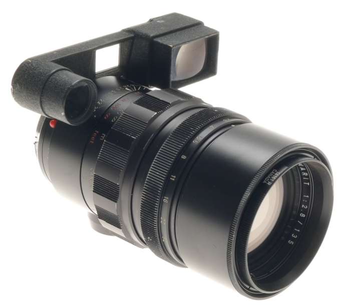 USED LEICA CAMERA LENS ELMARIT-M 1:2.8/135mm EYES f=135mm BLACK LENS FITS M9-P