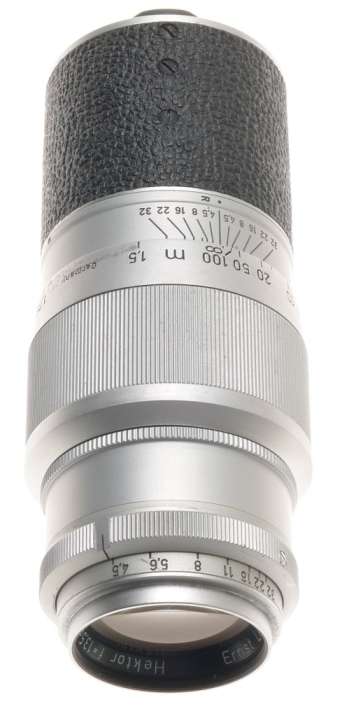 LEICA M39 MOUNT HEKTOR 1:4.5/135mm CHROME SILVER LENS WITH CAPS NICE CONDITION
