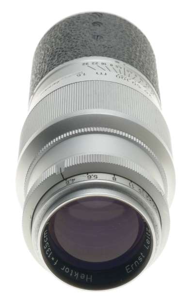 LEICA M39 MOUNT HEKTOR 1:4.5/135mm CHROME SILVER LENS WITH CAPS NICE CONDITION