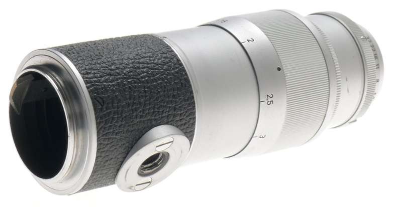 LEICA M39 MOUNT HEKTOR 1:4.5/135mm CHROME SILVER LENS WITH CAPS NICE CONDITION