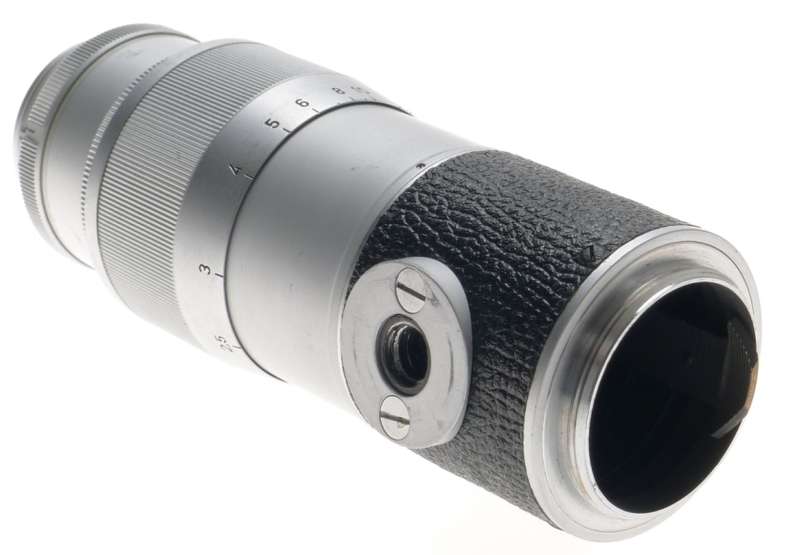 LEICA M39 MOUNT HEKTOR 1:4.5/135mm CHROME SILVER LENS WITH CAPS NICE CONDITION