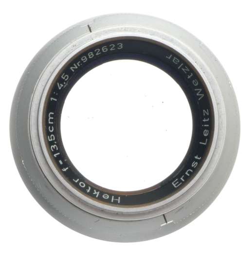 LEICA M39 MOUNT HEKTOR 1:4.5/135mm CHROME SILVER LENS WITH CAPS NICE CONDITION