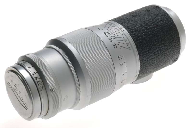 LEICA M39 MOUNT HEKTOR 1:4.5/135mm CHROME SILVER LENS WITH CAPS NICE CONDITION