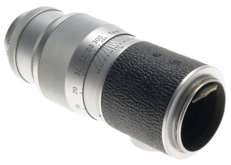 ORIGINAL CASE LEICA M39 MOUNT HEKTOR 1:4.5/135mm CHROME SILVER LENS VERY CLEAN