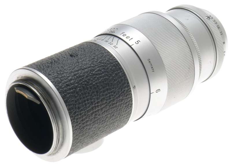 ORIGINAL CASE LEICA M39 MOUNT HEKTOR 1:4.5/135mm CHROME SILVER LENS VERY CLEAN