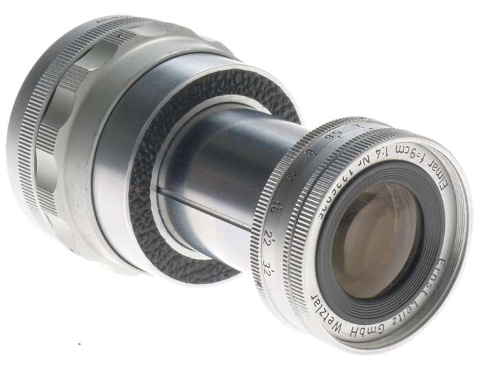 ELMAR f=9cm 1:4 COLLAPSIBLE LEICA CHROME M BAYONET MOUNT CAMERA LENS 1:4/90mm