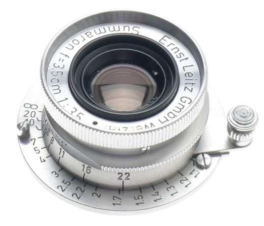 MINT- SUMMARON 1:3.5/35mm CHROME COMPACT 3.5 f=3.5cm NUMBERED LEICA METRIC LENS