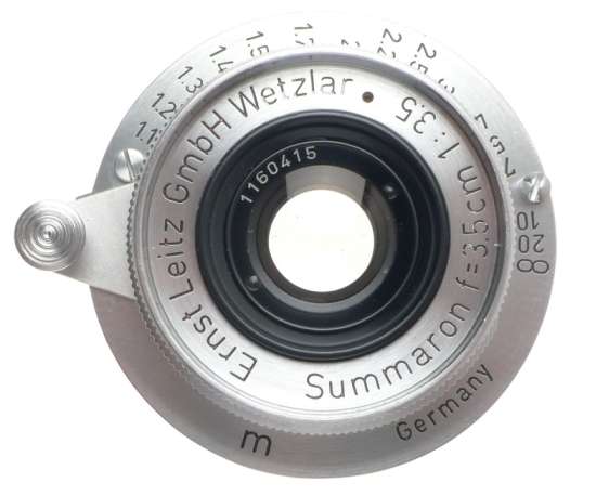 MINT- SUMMARON 1:3.5/35mm CHROME COMPACT 3.5 f=3.5cm NUMBERED LEICA METRIC LENS