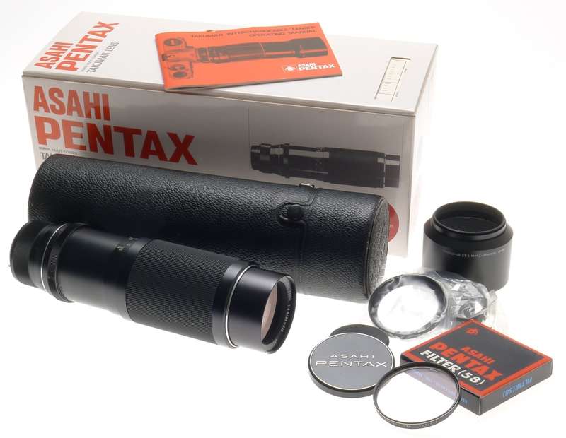 ASAHI PENTAX SUPER-MULTI-COATED TAKUMAR-ZOOM 1:4.5/85-210mm BOX CASE HOOD FILTER