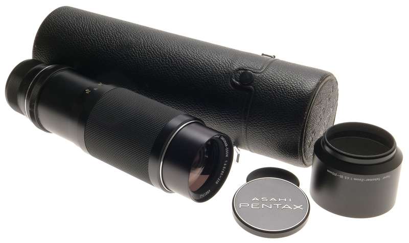 ASAHI PENTAX SUPER-MULTI-COATED TAKUMAR-ZOOM 1:4.5/85-210mm BOX CASE HOOD FILTER