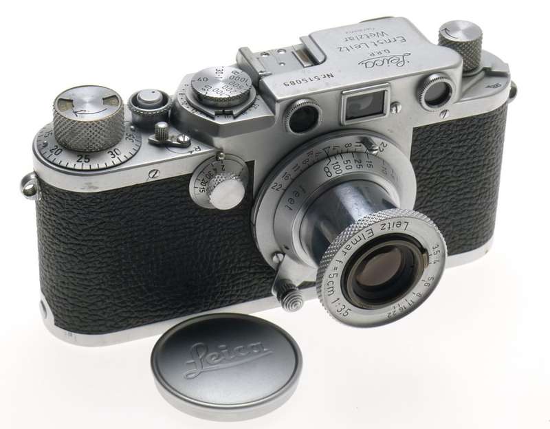 BLACK DIAL LEICA IIIF M39 TLM RANGEFINDER RED SCALE LEITZ ELMAR 1:3.5 f=5cm
