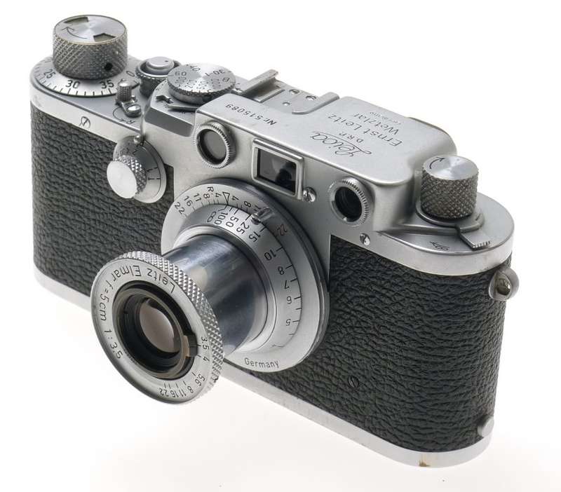 BLACK DIAL LEICA IIIF M39 TLM RANGEFINDER RED SCALE LEITZ ELMAR 1:3.5 f=5cm