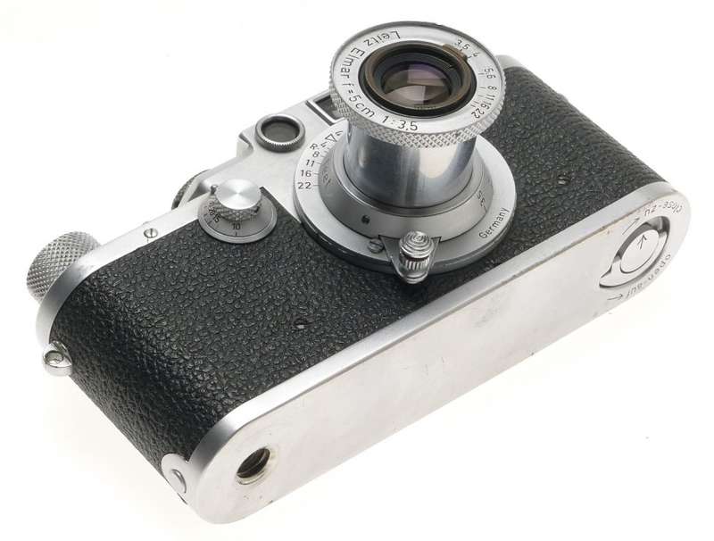 BLACK DIAL LEICA IIIF M39 TLM RANGEFINDER RED SCALE LEITZ ELMAR 1:3.5 f=5cm
