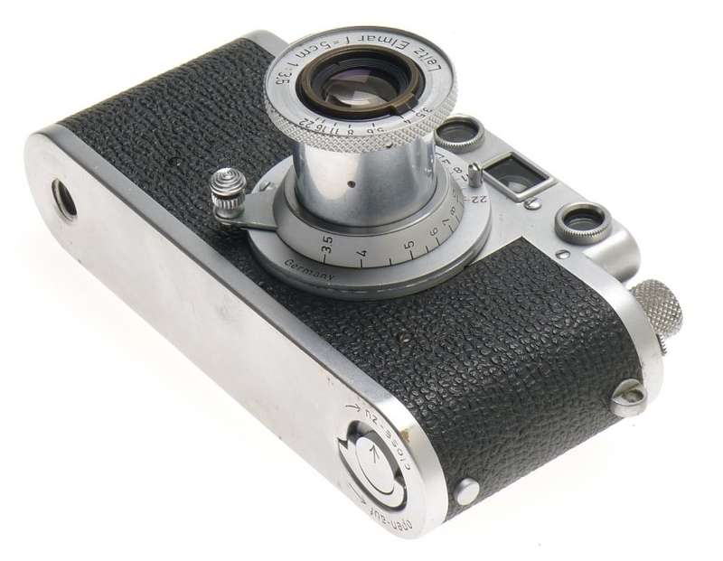 BLACK DIAL LEICA IIIF M39 TLM RANGEFINDER RED SCALE LEITZ ELMAR 1:3.5 f=5cm
