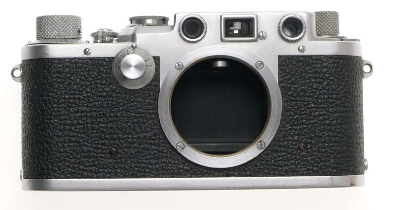 BLACK DIAL LEICA IIIF M39 TLM RANGEFINDER RED SCALE LEITZ ELMAR 1:3.5 f=5cm